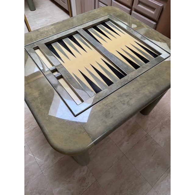 Unique Vintage Goatskin Card/Backgammon Table For Sale - Image 9 of 10