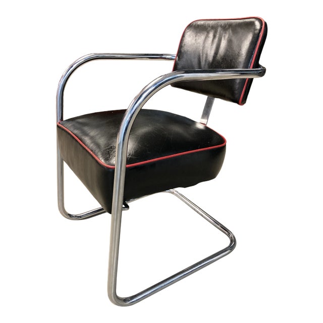 American Art Deco Chrome Cantilever Chair From Royal Metal Circa 1930s For Sale