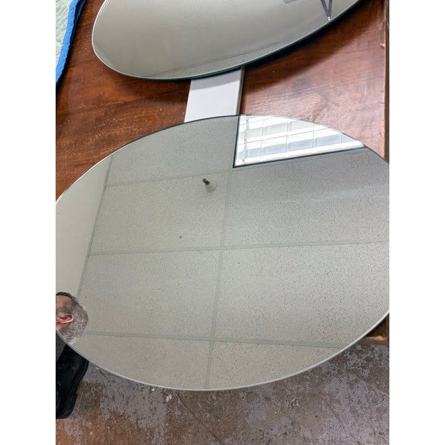 Metal Tonelli Italian Three Oval Wall Mirrors For Sale - Image 7 of 12