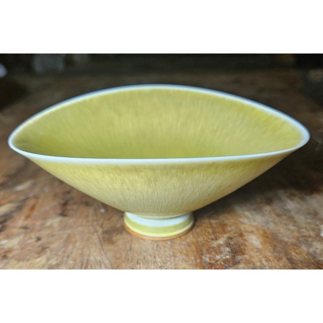 Ceramic Berndt Friberg Yellow," Hare Fur" Bowel For Sale - Image 7 of 16