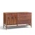 Broyhill Brasilia Mid Century Walnut and Brass Offset Credenza and Hutch The credenza measures: 54 wide x 19 deep x 31.25...