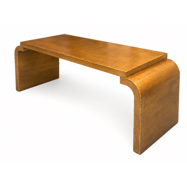 Late 20th Century 20th-C. Neo.Classical Style Waterfall Gilt Leaf Coffee Table Att. Dennis & Leen / Formations For Sale - Image 5 of 9