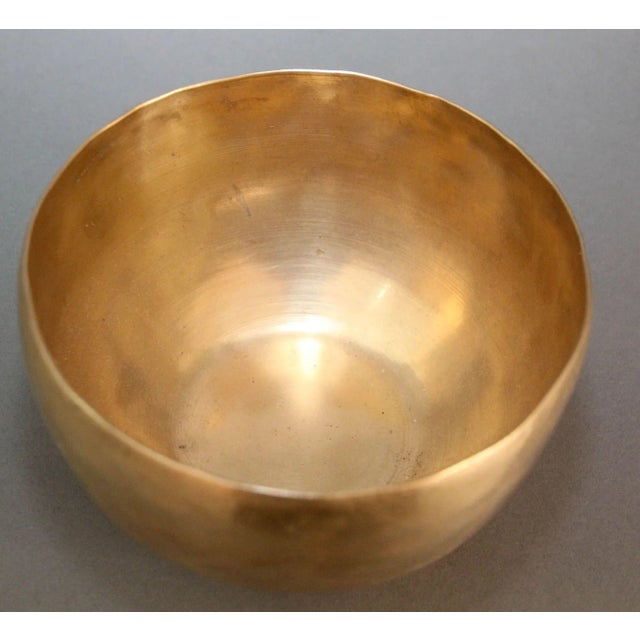 Mid 20th Century Large Hand-Hammered Brass Singing Bowl Nepal 1950s For Sale - Image 5 of 11