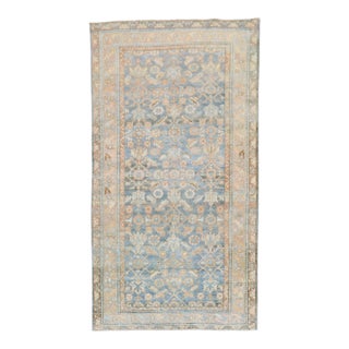 Zabihi Collection Light Blue Persian Malayer Small Runner For Sale