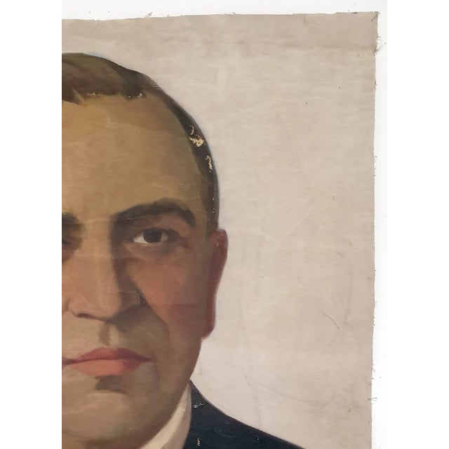 Realism Soviet Socialist Realism Oil Painting, Ukrainian Artist Portrait 96-66 For Sale - Image 3 of 6