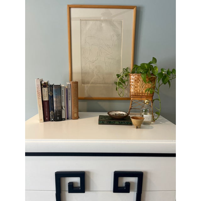 1950s Vintage Large Mid Century Deer Etching Drawing Pencil - Signed and Dated 1951 For Sale - Image 5 of 10