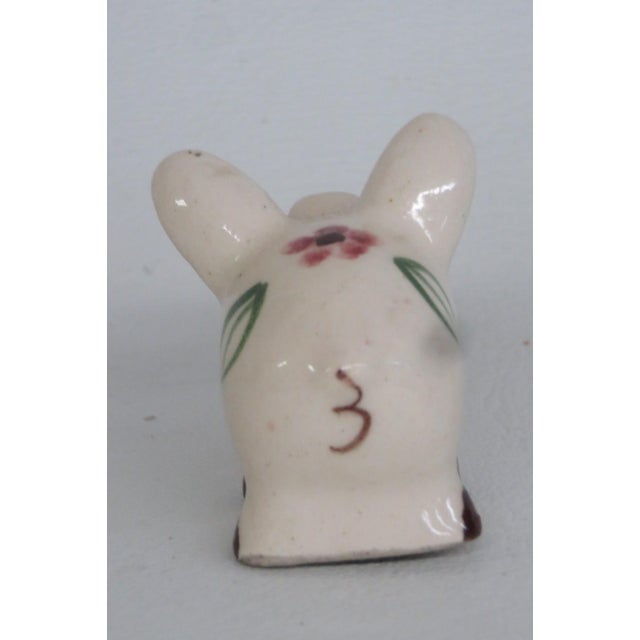 Mid 20th Century Miniature Ceramic Pig Figurine Hand Painted Mid Century Folk Art Style 4976b For Sale - Image 5 of 9