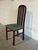 Mid-Century Modern High Back Wooden Dining Chair With Green Fabric Upholstery Vintage Mid-Century Modern For Sale - Image 3 of 9