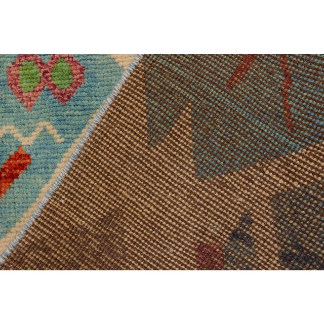 Shabby Chic Balochi Beige/Blue Wool Rug - 3'6''x5'1'' For Sale - Image 9 of 11