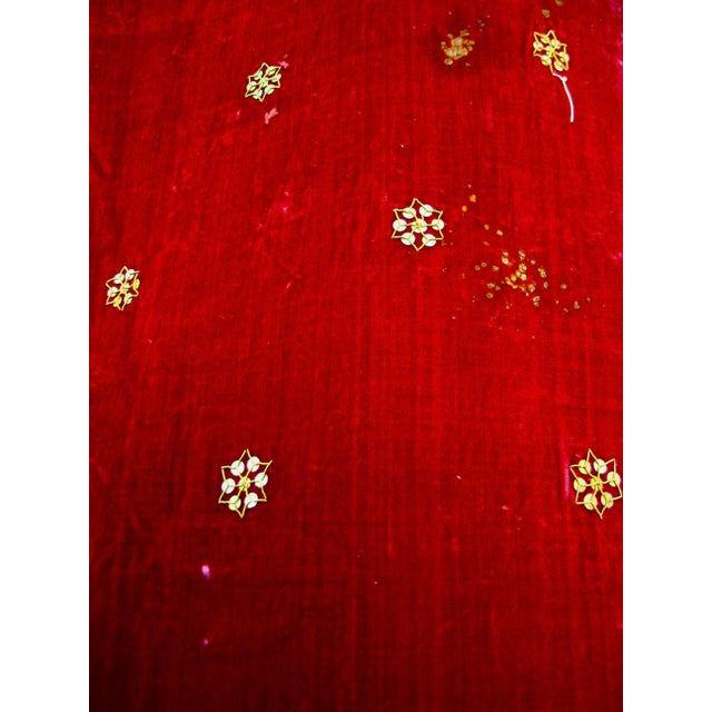 Religious Altar Gold Embroidery on Red Velvet 19 Century For Sale - Image 13 of 15