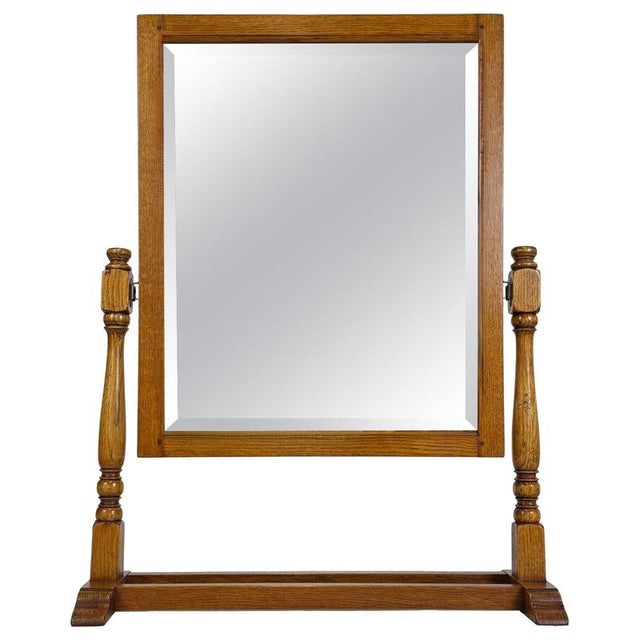 Antique English Oak Dressing Table Mirror, 1900s For Sale - Image 13 of 13