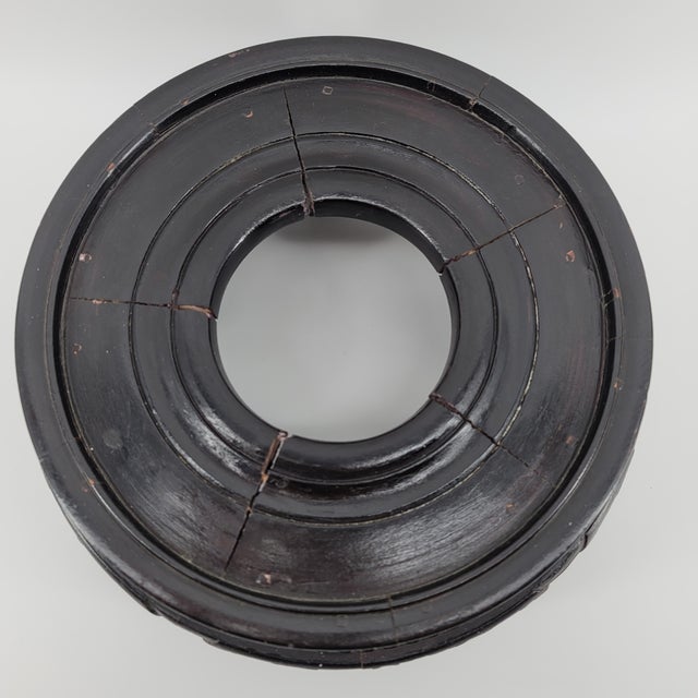 Rare Antique Japanese Imari Porcelain Bowl Meiji Period 1868-1912 Scalloped Edge With Carved Rosewood Stand - Hand Painted Gold Gilt For Sale - Image 16 of 18