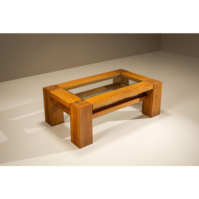 Coffee Table in Oak attributed to Giuseppe Rivadossi, Italy, 1970s For Sale - Image 12 of 12