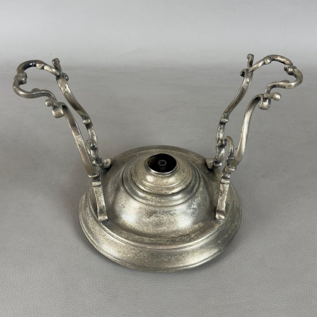 Silver Vintage Tilting Teapot Samovar Food Warmer in Silver Metal For Sale - Image 8 of 11