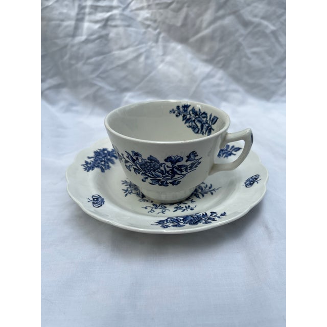 Early 20th Century Booths Peony Porcelain Tea Cup and Saucer For Sale - Image 5 of 7