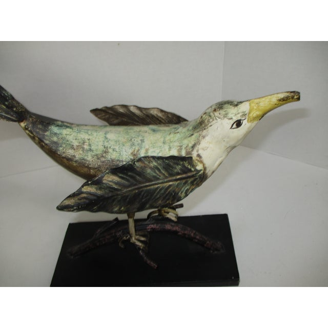 Metal Handmade Primitive Style Bird Figure For Sale - Image 7 of 9