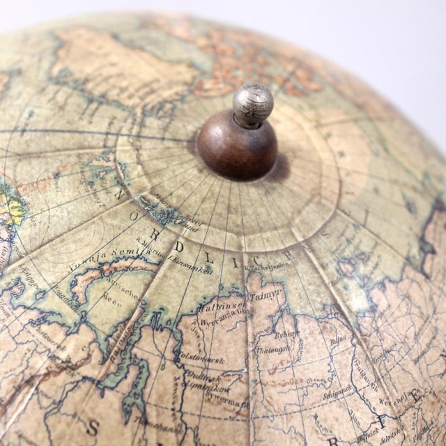 Terrestrial Globe with World Map and Compass from Dietrich Reimers, Berlin, 1912 For Sale - Image 9 of 15