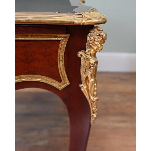 French Louis XV Revival Bureau Plat Desk, 1880 For Sale - Image 9 of 11