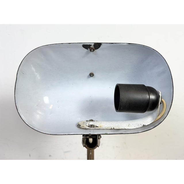 Vintage Green Enamel Banker's Table Lamp, 1950s For Sale - Image 16 of 18