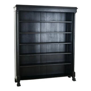 1800s French Empire Style Ebonized Bookcase For Sale