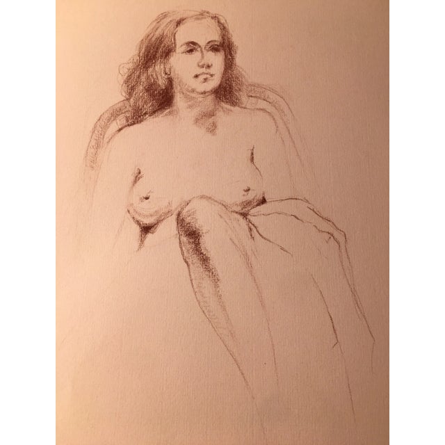 1970s Figurative Female Study Drawing on Paper by Sallie Emmer For Sale In South Bend - Image 6 of 8