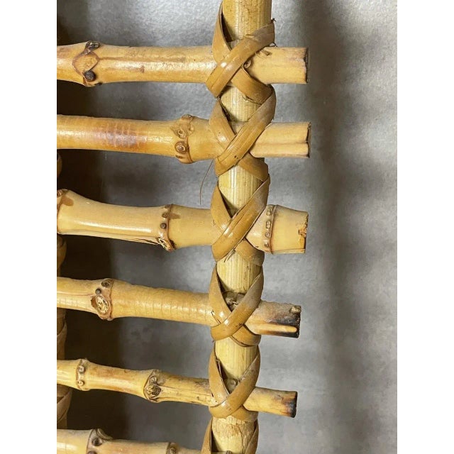 1950s Rectangular Bamboo and Rattan Mirror, Italy, 1950s For Sale - Image 5 of 7