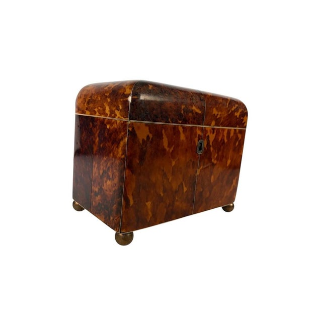 Faux Tortoiseshell Tea Caddy, England Circa 1820 For Sale - Image 10 of 11