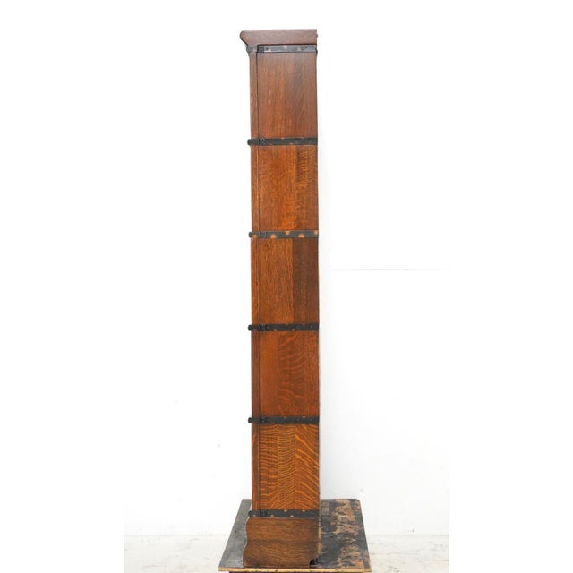 Antique Five Section Oak Hale Barrister Bookcase For Sale - Image 12 of 12