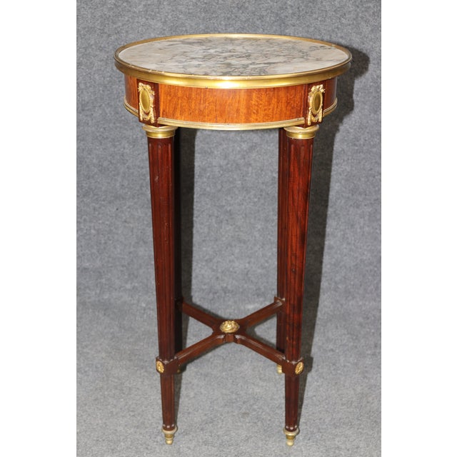 Pair of Fine Quality Breche D' Violette Marble and Bronze Mounted End Tables For Sale In Philadelphia - Image 6 of 14