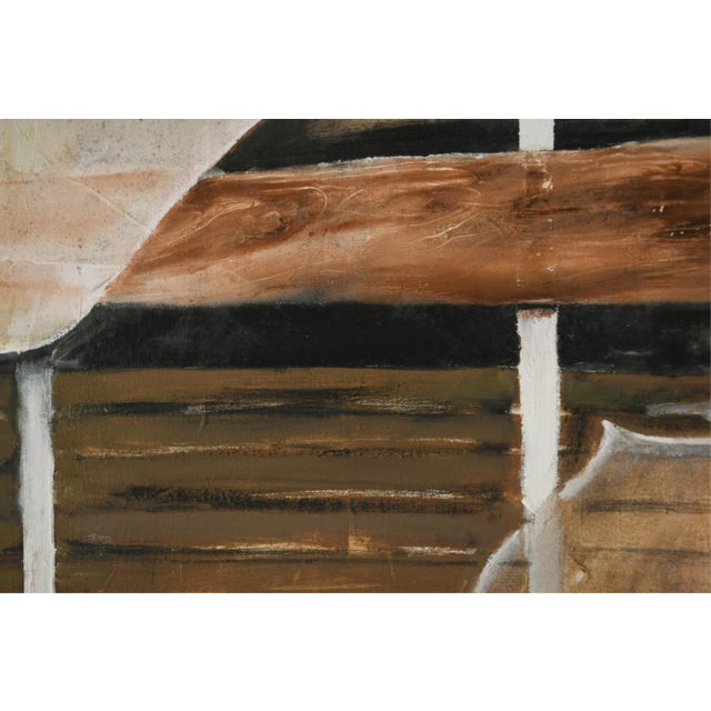 Contemporary Joellyn DuesberryLarge Colorado Modernist Oil Painting Wharf Street Plein Air New Orleans Street, 1976 For Sale - Image 3 of 12