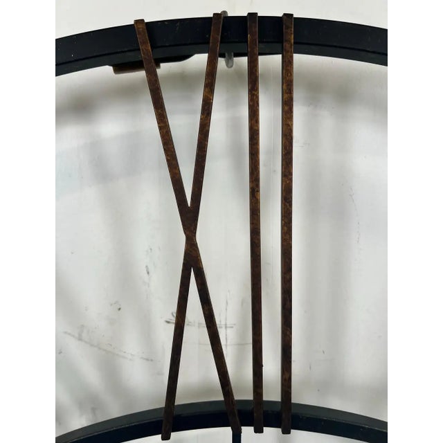 Vintage Industrial Howard Miller "Postema" 49" Oversized Wrought-Iron Wall Clock For Sale - Image 14 of 14