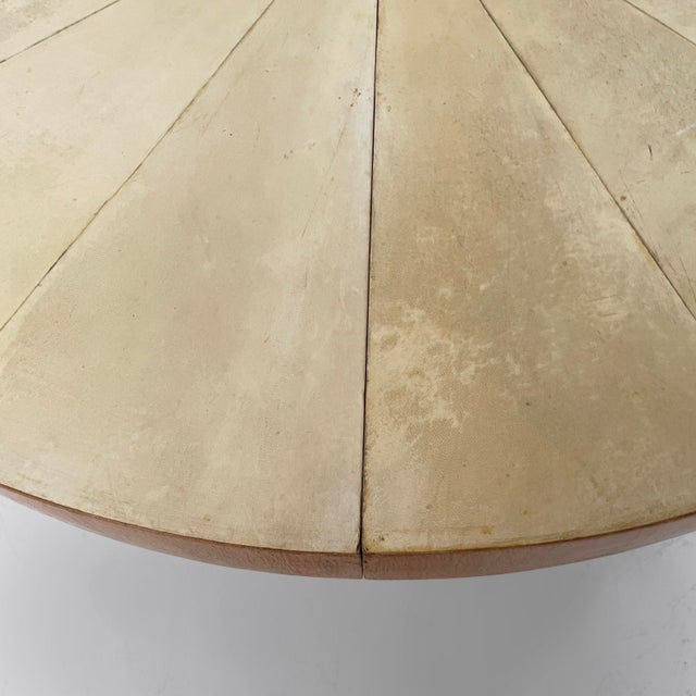 Art Deco Italian Wood and Beige Parchment Dining Table, 1930s For Sale - Image 4 of 18