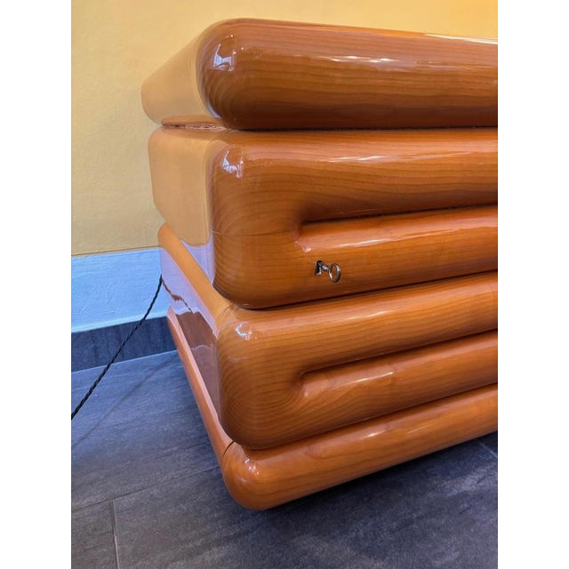 Designer chest of drawers/nightstand from the 1980s Solid ash 3 drawers