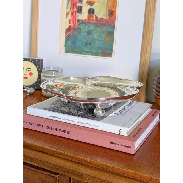 Silver Plated Clover Ball Footed Dish from Elkington & Co, 1950s For Sale - Image 16 of 18