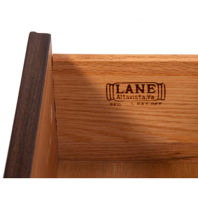 Lane Tuxedo Nightstand Paul McCobb Rosewood Walnut Chrome Replaced Handle For Sale - Image 12 of 12