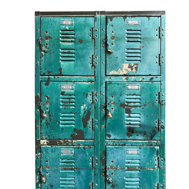 Vintage Industrial Iron Locker Storage Cabinet For Sale - Image 4 of 6