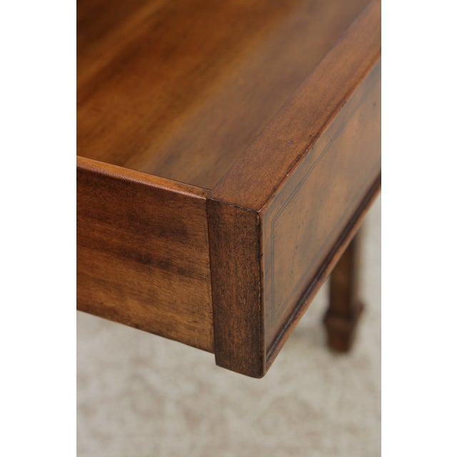 Brown Maitland Smith Burl Wood 3 Drawer Writing Desk Console For Sale - Image 8 of 18