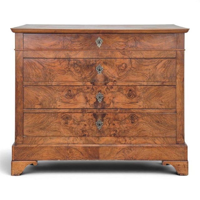 Louis Philippe Style Chest of Drawers in Burr Walnut Veneer For Sale - Image 12 of 12