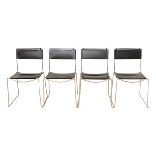 Leather Dining Chairs by Giandomenico Belotti for Alias, 1980s, Set of 4 For Sale