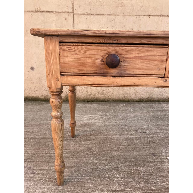 English Pitch Pine Console Table with Drawers For Sale - Image 8 of 14