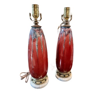 Pair Pierre Adrien Dalpayrat Art Nouveau Vases Fitted as Lamps, C. 1914-1925 For Sale