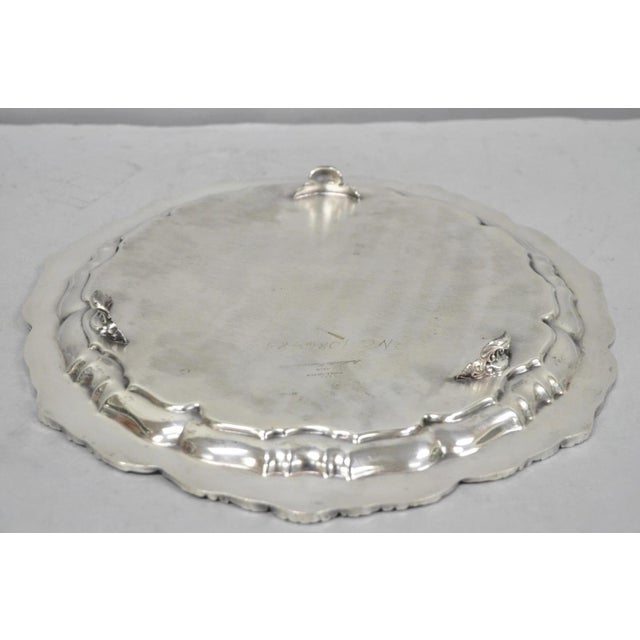 Vintage Poole Silver 3209 Victorian 12" Round Silver Plated Salver Platter Tray For Sale - Image 11 of 13