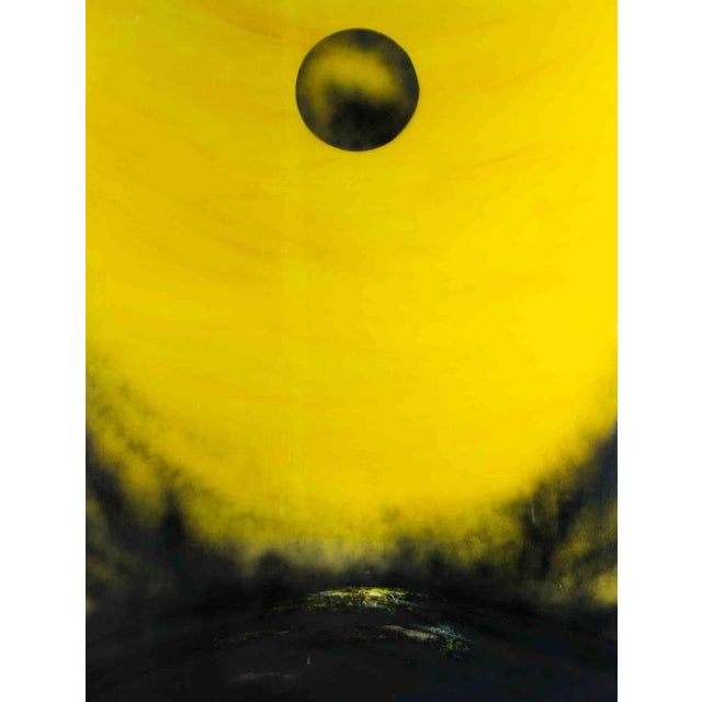 Mario Sinisca, Black Dawn, 1980s, Mixed Media on Canvas For Sale - Image 4 of 6