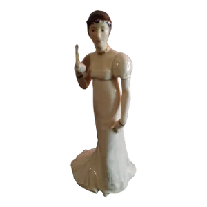 1980s Franklin Mint Porcelain Handpainted Figurine, "Charlotte the Quadrille"