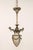 Beige Restored 1890s Stained Glass Converted Gas Brass Pendant Light For Sale - Image 8 of 11