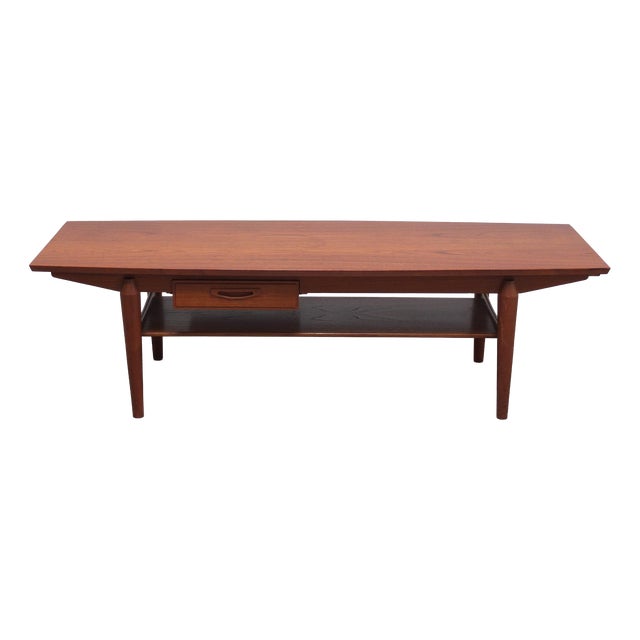Large Coffee Table with Magazine Rack from O.M.F., 1960s For Sale