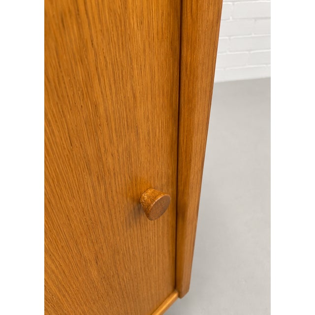 Mid Century Modern Oak Sliding Door Credenza – Danish Modern Storage Cabinet, C. 1960’s For Sale - Image 10 of 12