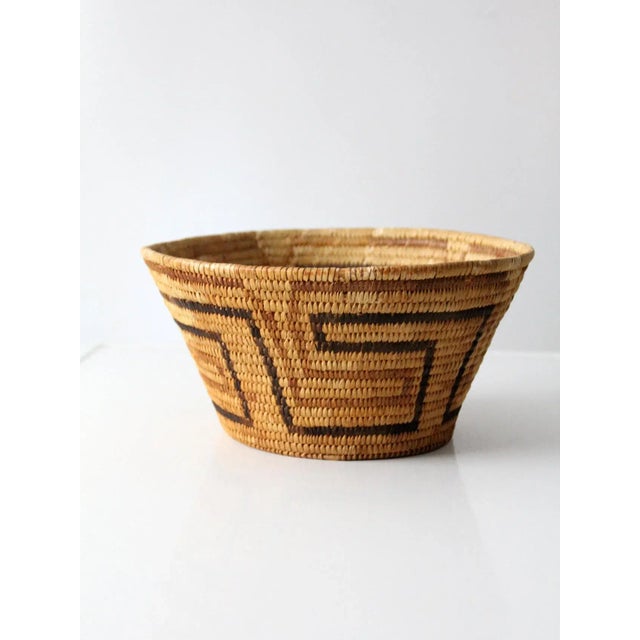 Mid 20th Century Vintage Woven Basket Bowl For Sale - Image 5 of 13