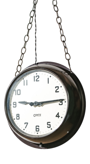 Double-Sided Station Clock from Gents of Leicester, England, 1940s
