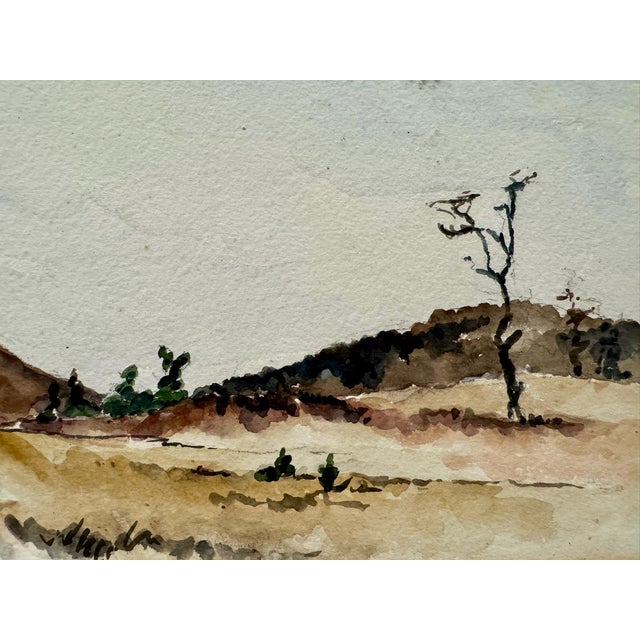 Rustic Henry Emil Salloch Original Watercolor on Paper Big Meadows With Old Rag Mountain. 1946. For Sale - Image 3 of 7